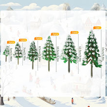 Load image into Gallery viewer, 19pcs Miniature Snowy Pine Trees - Model Railway Diorama Scenery