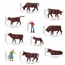 Load image into Gallery viewer, 36 pcs Miniature Shepherd Black Brown Cow Animal 1:87 Figures HO Scale Models Garden Scenery Landscape Layout Accessories Diorama Supplies