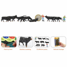 Load image into Gallery viewer, 36 pcs Miniature Shepherd Black Cow Animal 1:87 Figures HO Scale Models Garden Scenery Landscape Layout Scene Accessories Diorama Supplies
