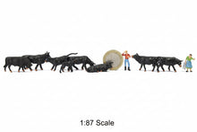 Load image into Gallery viewer, 36pcs Miniature Black Cow Figures HO Scale 1:87 Animals for Diorama Model Scenery