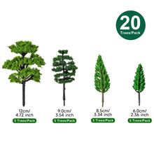 Load image into Gallery viewer, 20pcs Miniature Model Trees Set for Railway Diorama Landscape Scenery Train Garden Terrain Scenes