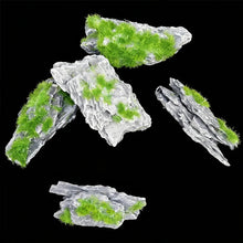 Load image into Gallery viewer, 5pcs Miniature Diorama Grass Rocks for Model Terrain Scenery, Train Layout Accessories, Mini Landscape
