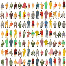 Load image into Gallery viewer, 108 pcs Miniature Standing Seated Passenger People 1:87 Figure HO TT Scale Models Train Railway Scenery Layout Accessories Diorama Supplies