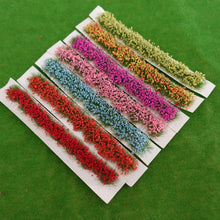 Load image into Gallery viewer, 7pcs Miniature Flower Grass Tufts Strip Model for Diorama Scenery, Wargaming, Railway Layouts, Landscape Decor, Dollhouse, Craft Supplies