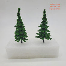 Load image into Gallery viewer, 2pcs Miniature Evergreen Pine Trees Model 60mm for DIY Diorama, Railway Scenery
