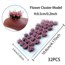 Load image into Gallery viewer, 32pcs Miniature Flower Clusters 5mm HO N Scale for Diorama Scenery, Landscaping Supply