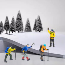 Load image into Gallery viewer, Miniature Mountain Hiking & Ice Climbing Figures 1:64 Scale Model Scenery Supplies