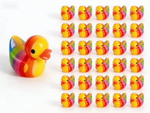 Load image into Gallery viewer, 100pcs Mini Rainbow Resin Ducks, Tiny Duck Miniatures, Fairy Garden Supplies, Dollhouse Accessories