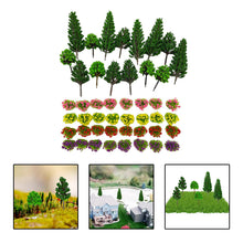 Load image into Gallery viewer, 47 pcs Mixed Miniature Trees Grass Flowers Models Train Railway Accessories Forest Fairy Garden Landscape Terrarium Diorama Craft Supplies