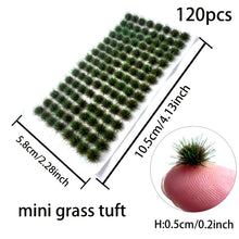 Load image into Gallery viewer, 120pcs 5mm Static Grass Tufts Miniature Scenery for Dioramas Railway Wargaming Dollhouse Fairy Garden and Terrariums