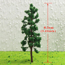 Load image into Gallery viewer, 10pcs Miniature Model Trees, 8.5cm Dark Green, 1:87 Scale Diorama Supplies