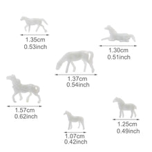 Load image into Gallery viewer, 100 pcs Miniature Horse Farm Animal Unpainted Figures 1:160 Models N Scale Garden Landscape Scenery Layout Accessories Diorama Supplies