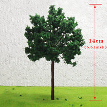 Load image into Gallery viewer, 4 pcs 14cm Miniature Green Tree Model Iron Wire Trunk G Scale 1:25 Train Railway Scene Accessories Terrarium Diorama Craft Supplies