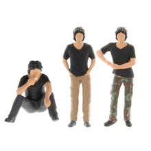 Load image into Gallery viewer, Miniature Black T-Shirt Man Car Repair People Figure 1:64 Model Sand Table Layout Building Street Landscape Accessories Diorama Supplies