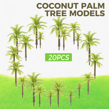 Load image into Gallery viewer, 20 pcs 3-7cm Mixed Miniature Coconut Palm Tree Models Train Railway Accessories Fairy Garden Landscape Terrarium Diorama Craft Supplies