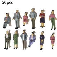 Load image into Gallery viewer, Miniature People Models 1:32 Scale, O Scale Figure Set, Model Railway Diorama Supplies (50pcs)