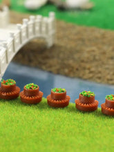 Load image into Gallery viewer, 12pcs Miniature Round Flowerbed Set N HO OO O Scale Model Park Border Parterre Garden Decor for Railway Diorama Scene Craft Supplies
