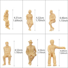 Load image into Gallery viewer, 30pcs Unpainted Miniature Seated People Figures, 1:25 Scale Model Train Layouts, Craft Projects