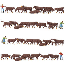 Load image into Gallery viewer, 36 pcs Miniature Shepherd Brown Cow Animal 1:87 Figures HO Scale Models Garden Scenery Landscape Layout Scene Accessories Diorama Supplies