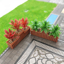 Load image into Gallery viewer, 2pcs Miniature Flower Bed Model 1/87 1/64 Scale for Diorama, Train Scene, Garden, Road Landscape, DIY Sand Table, Model Building Supplies