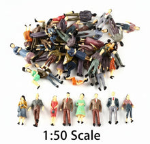 Load image into Gallery viewer, 50pcs Miniature People Figures Passengers 1:50 Scale for Model Train Layouts, Dioramas