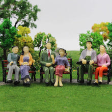 Load image into Gallery viewer, 12pcs Minitaure Seated People Figures Scale 1:25 for Model Railway Diorama Scenery Supplies