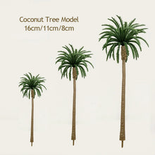 Load image into Gallery viewer, Miniature Coconut Palm Trees 8-16cm for Dioramas, Model Railways and Beach Scenery