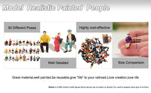 Load image into Gallery viewer, Miniature Model Seated People 1:87 HO Scale Railway Figure Set Diorama Craft Supplies (60pcs)