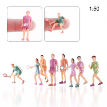Load image into Gallery viewer, 15pcs Miniature Sports Figures 1:50-100 Scale for Diorama Scene Layout Craft Supplies