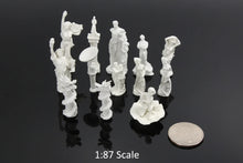 Load image into Gallery viewer, 13pcs Unpainted Miniature Statue Set, 1:87 HO Scale Diorama Figures