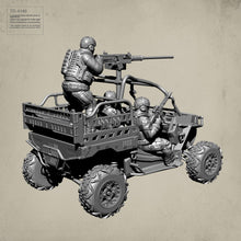 Load image into Gallery viewer, U.S. Army Terrain Vehicle Soldier 3 People Unpainted Resin Figure 38mm 50mm Unassembled Model