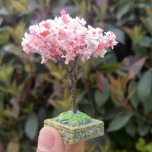 Load image into Gallery viewer, 7cm Miniature Cherry Blossom Wire Tree Model with Base Railway Accessories Fairy Garden Landscape Dollhouse Terrarium Diorama Craft Supplies