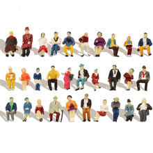 Load image into Gallery viewer, 60 pcs Miniature All Seated Passenger Sitting People 1:87 Figures HO Scale 30 Poses Models Train Railway Scene Accessories Diorama Supplies