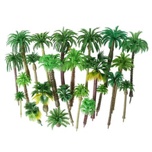 Load image into Gallery viewer, 30/50 pcs Mixed Miniature Coconut Palm Tree Models Train Railway Accessories Beach Seaside Landscape Layout Terrarium Diorama Craft Supplies