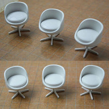 Load image into Gallery viewer, Miniature Office Chair Models 1:30 Scale Unpainted Plastic Parts for Diorama Dollhouse Craft Supplies (5pcs)
