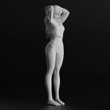 Load image into Gallery viewer, Female Resin Figure – Unpainted Model Kit with Tied Hair 1/35, 1/24, 1/12 Scale – DIY Craft Supply