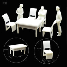 Load image into Gallery viewer, 26 pcs Miniature Furniture People Blank Unpainted Models 1:50 Scale DIY Room Building Layout Dollhouse Terrarium Diorama Craft Supplies