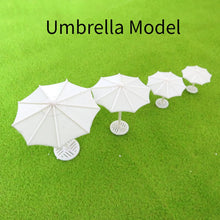Load image into Gallery viewer, 10pcs Miniature Parasol Model 1:75/100/150/200 Scale Beach Umbrellas for Diorama Architecture Layout Railway Scenery Building Craft Supply