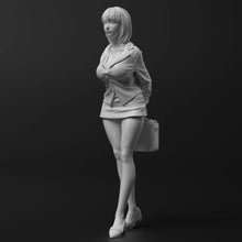 Load image into Gallery viewer, Office Lady Resin Figure – Unpainted Model Kit 1/35 1/24 1/12 Scale – DIY Craft Supply