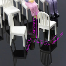 Load image into Gallery viewer, 12pcs 1:25 G Scale Miniature Unpainted White Chairs Model Furniture for Railway Diorama Scene Layout DIY Craft