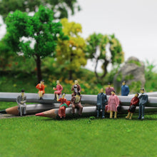 Load image into Gallery viewer, 108 pcs Miniature Standing Seated Passenger People 1:87 Figure HO TT Scale Models Train Railway Scenery Layout Accessories Diorama Supplies