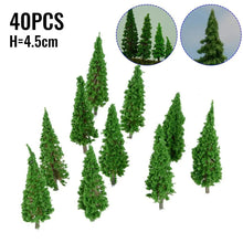 Load image into Gallery viewer, 40 pcs 3.5/4.5cm Miniature Tree Models Train Railway Accessories DIY Forest Scenery Fairy Garden Landscape Terrarium Diorama Craft Supplies