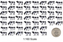 Load image into Gallery viewer, 60pcs Miniature Dairy Cows, N Scale 1:160 Farm Animals, Model Railway Diorama Supplies