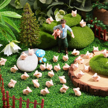 Load image into Gallery viewer, 50/100pcs Mini Resin Pig Figurines, Tiny Animal Miniatures for Fairy Garden, Micro Landscape, DIY Crafts, Home or Plant Decorations