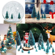 Load image into Gallery viewer, 50 pcs Mixed Miniature Snowy Green Christmas Tree Models Railway Accessories Forest Fairy Garden Landscape Terrarium Diorama Craft Supplies