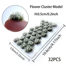 Load image into Gallery viewer, 32pcs Miniature Flower Clusters 5mm HO N Scale for Diorama Scenery, Landscaping Supply