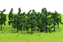 Load image into Gallery viewer, 100pcs 3cm Miniature Green Tree Model Iron Wire Trunk 1:200 N Z Scale Train Railway Scene Accessories Terrarium Diorama Craft Supplies
