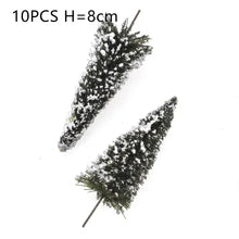 Load image into Gallery viewer, 10 pcs 6/8cm Miniature Snow Cedar Tree Models 1:100 Train Railway Accessories Forest Fairy Garden Landscape Terrarium Diorama Craft Supplies