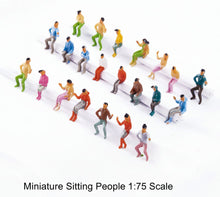 Load image into Gallery viewer, 20pcs Miniature Sitting People Figures – 1:75 Scale Model Craft Supplies