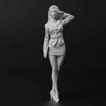 Load image into Gallery viewer, Beautiful Office Girl Unpainted Resin Figure 1/35 1/24 1/12 Scale Unassembled Model